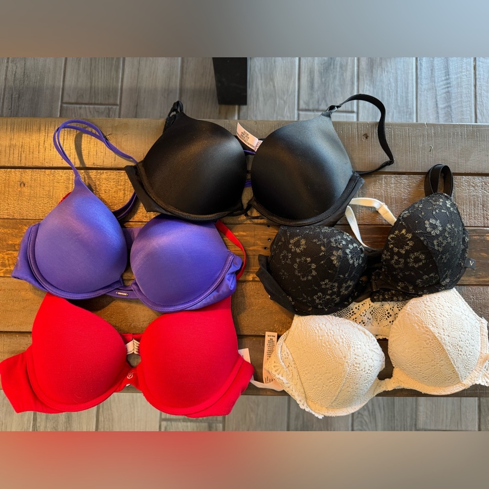 Victoria Secret Bra Bundle - Sizes 32A (1) and 34A (4)